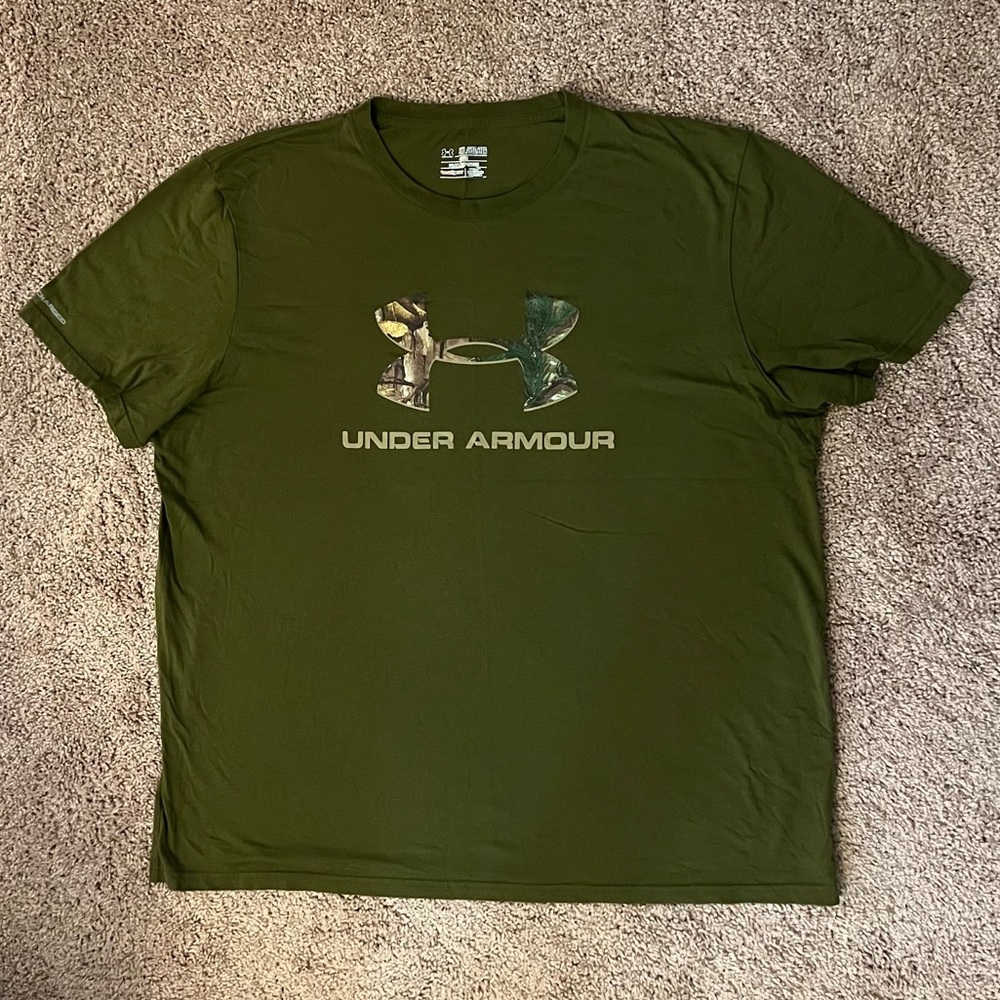 Hunter Green + Camo Under Armour Men’s Short Sleeve T-shirt | 3XL